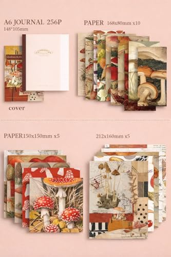 Scrapbook Kit, 350+ PCS Scrapbooking Supplies Set with Vintage Scrapbook Paper, Scrapbook Stickers, Ephemera, Vintage Decorations, Complete Junk Journal and DIY Memory Book Kit