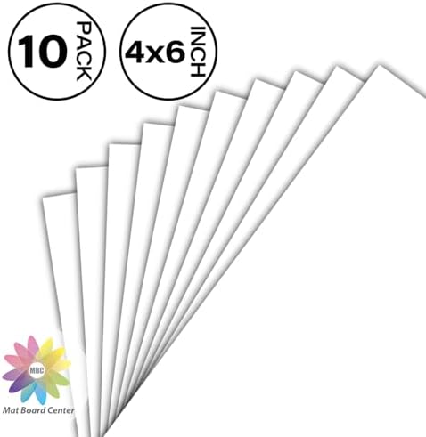 Mat Board Center 4x6 Backing Boards, 10 Pack White Backboards for Frames