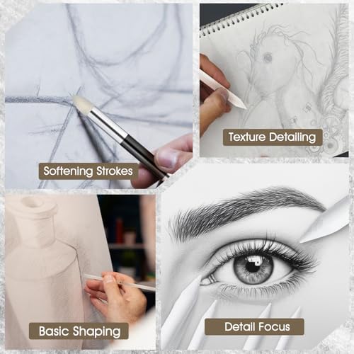 13 Pcs Blending Stump for Drawing, Portable Oil Pastel Blending Tool