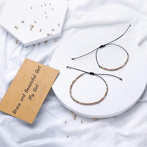 Morse Code Bracelet Kit for Jewelry Making, 1600 Beads 20 Decoding Cards