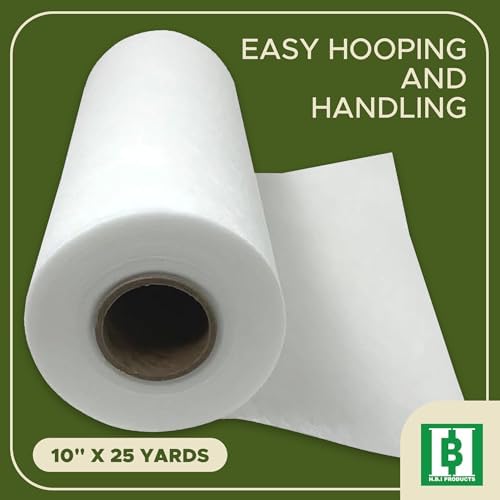 HBI Wash Away Water Soluble Embroidery Stabilizer Roll, 10 in x 25 yd