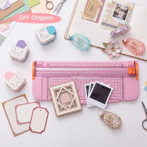 Jetec Scrapbook Supplies Kit, 8 Pcs Paper Craft Tools Set with A4 Paper Trimmer, 3Pcs 3-in-1 Corner Rounder, 4 Double-Sided Tapes for Scrapbooking, Card Making, DIY