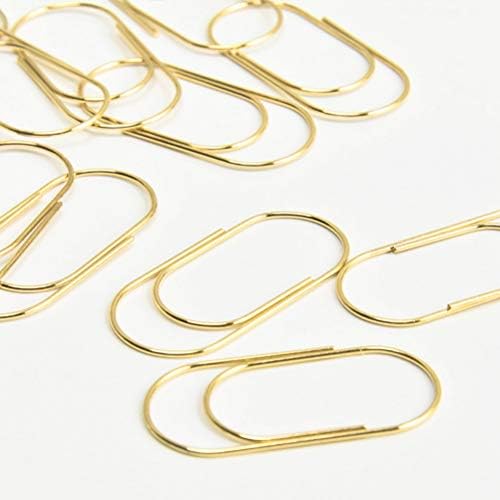 Gold Jumbo Big Paper Clips, 20pcs Oversized Gold Paperclips 50mm/2 inch Non Skid Smooth Finish Steel Wire Office Supply Accessories