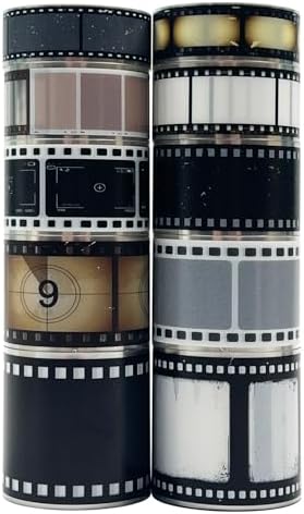 Vintage Photography Themed Washi Tape 10 Rolls - Retro Film Strip, Classic Camera & Photo Border Design for Scrapbooking, Memory Albums, Journaling, Photo Booth Decor