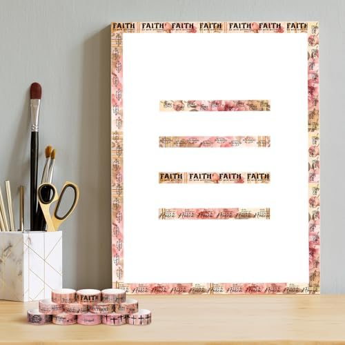 24 Rolls Christian Washi Tape Gifts for Bible Journaling, Pink