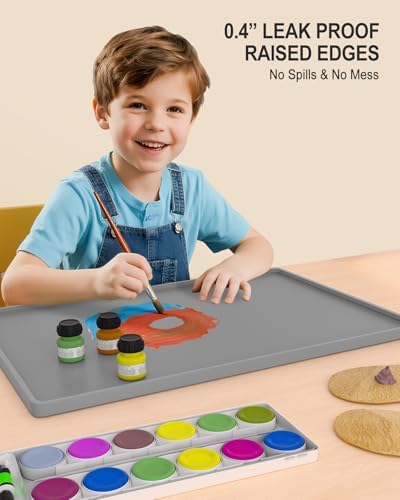Silicone Art Mat for Crafts, 12" x 19" Waterproof Non-Slip Painting Mat