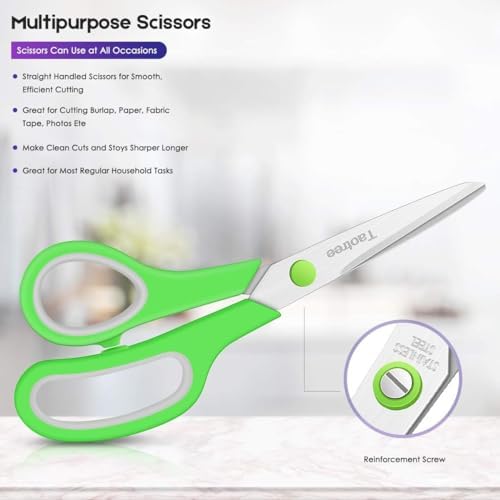 Scissors Bulk Set of 6-Pack, Taotree 8"Scissors All Purpose Heavy Duty