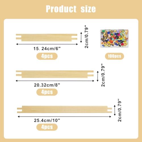 6 Sets 12PCS Wooden Stretcher Bars for Needlework, 3 Size(6 8 10 Inch)