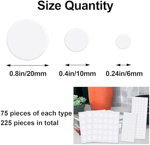 JANYUN 225 Pcs Double Sided Sticky Dot Stickers Round Putty Clear Sticky Tack