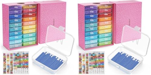 20pcs Diamond Sorting Tray - Diamond Art Storage Tray with Lids, 2-in-1 Stackable Diamond Painting Accessories for 5D Art Beads Storage & Line-Up (Pack of 2)