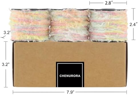 Artisanal Yarn Collection Multifiber Fancy Yarn for Knitting Crocheting Crafts DIY, Set of 3 Rolls(115 Gummy Party)