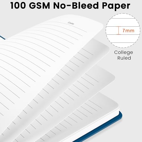 Lined Spiral Journal Notebook, A5 College Ruled Notebook for Note-Taking