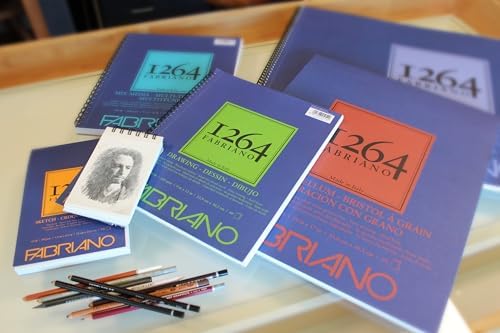 Fabriano 1264 Drawing Pad, 9" x 12", Spiral Bound, 75 lb., 3-Pack
