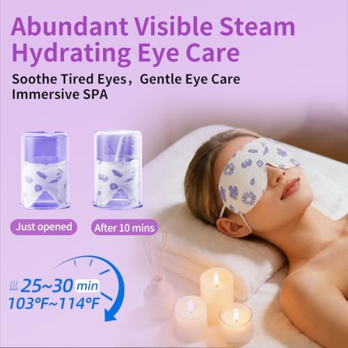 14 Pcs Steam Hydrogel Eye Mask, Disposable Heated Eye Mask, Self Heating Warm Compress for Eyes, Hydrating Steam Eye Masks for Dry Eyes, Relaxing for Sound Sleep, Home & Travel Gifts