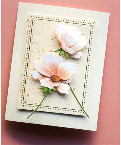 Scrapbooking Die-Cuts, Layer Frame Net Set Metal Cutting Dies for Card Making, Paper Craft Template, Background Embossing Stencils, DIY Album Décor (Flower-9.5x4.4cm)