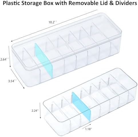 Plastic Cord Storage Organizer for Desk Drawer, Clear, with Lid