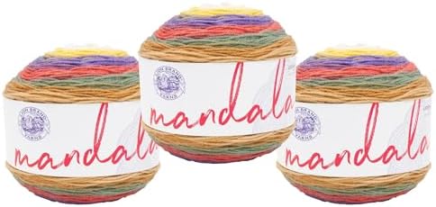 Lion Brand Yarn, Mandala DK Crochet Yarn, Moomba, Multicolor, 3 Pack