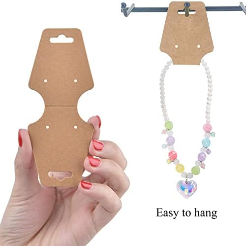 BIKCZEWIN 100PCS Keychain Display Cards for Selling Small Business Supplies Self Adhesive Jewelry Bracelet Packaging, Necklace Tags of Earring Hair Band Scrunchies
