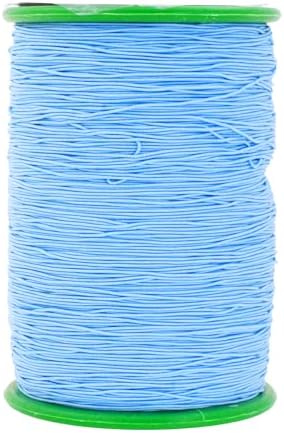Mandala Crafts 0.6mm Light Blue Shirring Elastic Thread for Sewing, 546 Yds