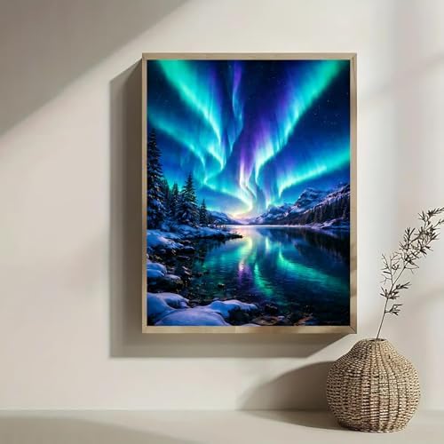 Lophomie Diamond Art Kits for Adults Northern Lights Diamond Painting Kits