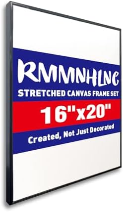 Black Blank Canvas with Floating Frame, 16x20 Inch, 1 Pack