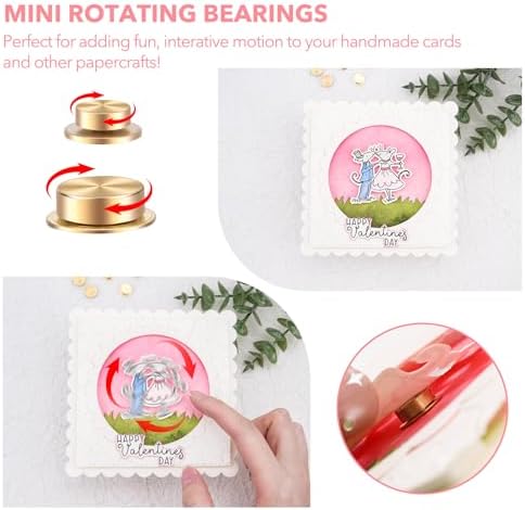 20 Pcs Mini Metal Rotating Bearings for DIY Handmade Crafts Paper Cards Scrapbooking, 360°Rotation Smooth Spin Mechanism Spinner for Jewelry Making Nail Decor Crafts Project Tools (8x10x3mm&5x7x2.5mm)