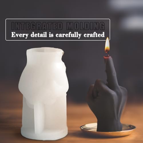 Large Hand Shaped Silicone Mold for Candle Making, 5" Gesture Candle Mold
