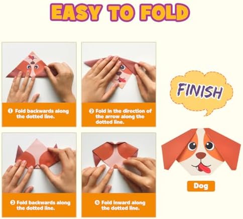 Pigipigi Kids 230 Pcs Origami Paper Kit,Arts and Crafts for Kids Ages 5-12 | Beginners Origami Kit,Step-by-Step Guiding Book, DIY Craft Birthday Gift for Boys Girls ages 5-12