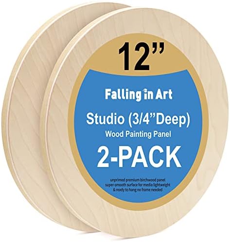 Falling in Art 2 Pack 12'' Unfinished Round Birch Wood Panels
