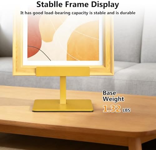 Tabletop Easel Stand Picture Easels for Display Up to 29.7" H Gold Picture Frame Stand Table Top Easel Metal Picture Easel for Photos, Painting, Artwork, Books (Base: 1.32 lbs)