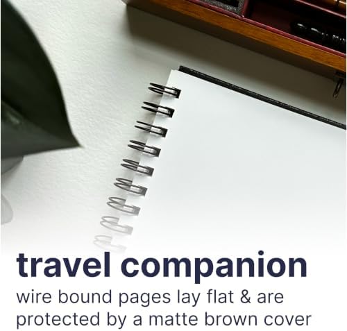 Strathmore 400 Series Sketch Paper Art Book, Matte Brown Cover, Natural White, Side Wire Binding, 60 Sheets, 5.5x8.5 inch