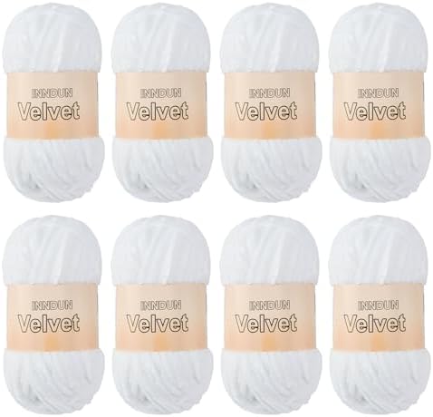 Soft Velvet Chenille Yarn for Crocheting, Super Bulky Yarn for Blankets
