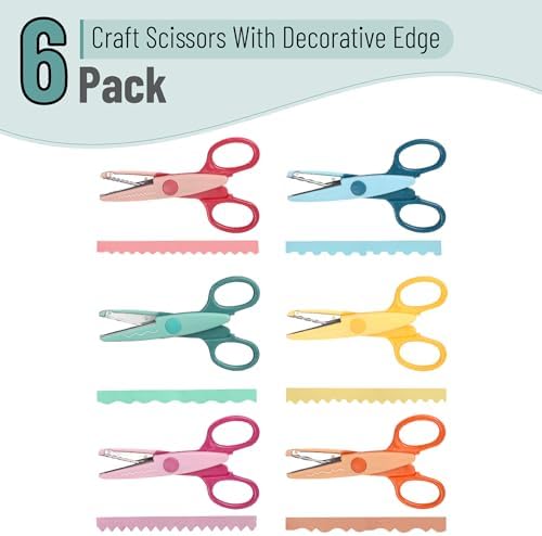 Mr. Pen- Craft Scissors Decorative Edge, 6 Pack, Sunny Meadows | Zig Zag Scissors for Crafting, Scrapbooking, Fancy, Pattern, Design