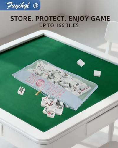 Empty Mahjong Tiles Bag with Zipper - Storage Up to 166 Tiles