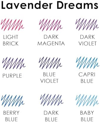 Grabie Erasable Gel Pens, 9 Color 0.7 mm Medium Point, Lavender Dreams | Heat-Sensitive Erasable Ink, Clean Erasing, Smooth Writing, Twist-up Design, Drawing, Journaling, Planner, School And Office