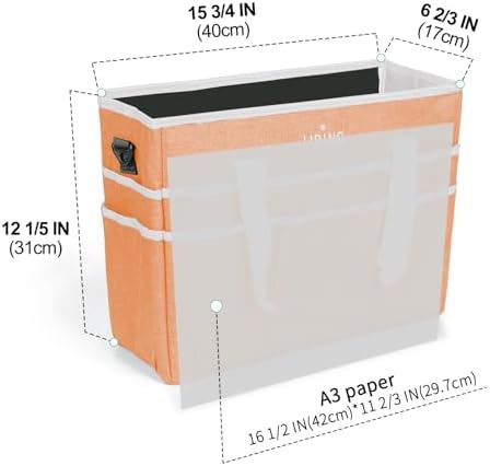 JJRING Craft Organizer Tote Bag Large Art Storage Caddy Orange | With Multiple Pockets For Sewing, Scrapbooking, School, Medical, And Office Supplies