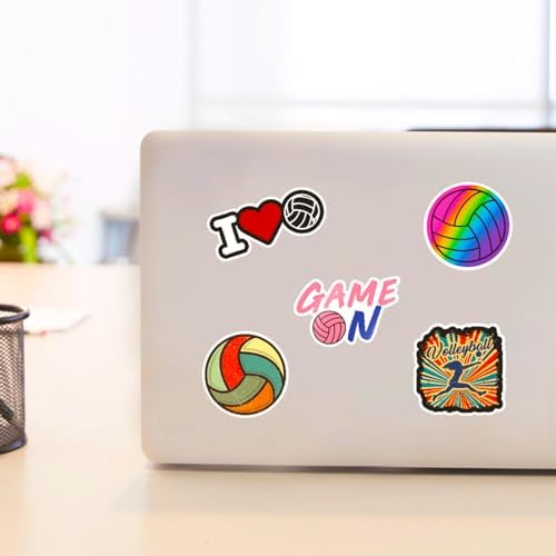 DothRayan Volleyball Stickers Pack, 100PCS Vinyl Waterproof Volleyball Sports Stickers for Water Bottle, Volleyball Sticker Gifts for Kids Teens Adult Team Players Coach