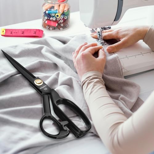 Fabric Scissors Professional, 10" Heavy Duty Sewing Scissor for Fabric Cutting, Tailor Sharp Sewing Shears for Cutting Leather craft Home Office Students Artists Dressmakers