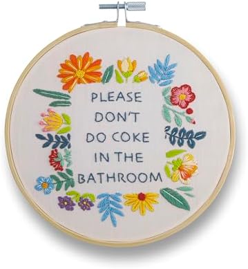 FUNATIC Please Don't Do Coke in The Bathroom Fun Embroidery Kit for Adults