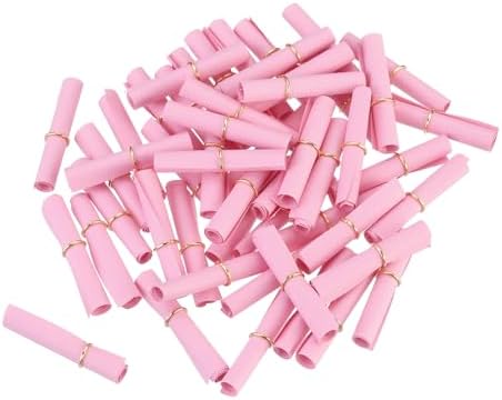 MECCANIXITY Mini Vintage Message Paper Scrolls, 100Pcs Valentine Message Paper, Lucky Wish Paper Roll for Party Birthday, Rose