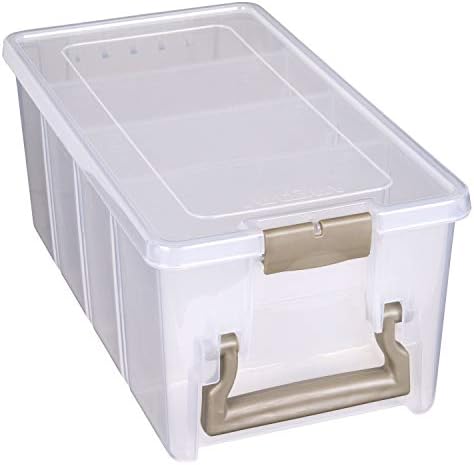 ArtBin Semi Satchel Portable Craft Organizer with 3 Dividers - Clear Plastic Storage Case for Art & Craft Supplies