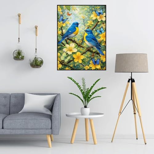 Lophomie Diamond Art Kits for Adults, 5D Bluebird Diamond Painting Kits