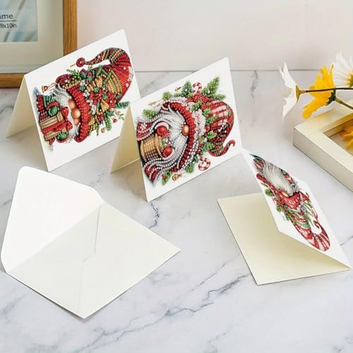 LumiCraft 6 Packs Merry Christmas Diamond Art Painting Greeting Card Kits