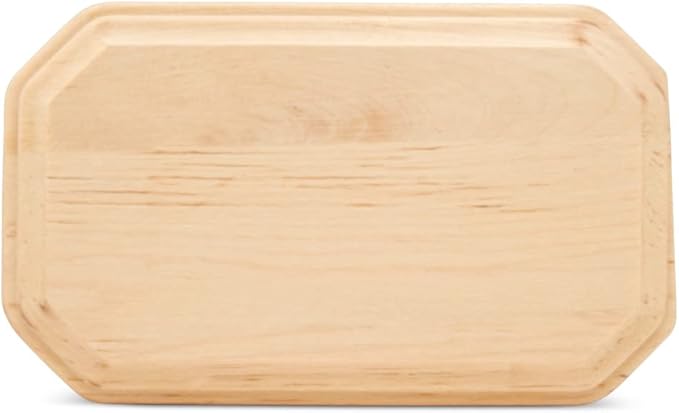 Wood Rectangle Plaque 5 inch, Pack of 1 Beveled Edge Clipped Corner Unfinished Wooden Plaque Wood Plank Craft Blanks by Woodpeckers
