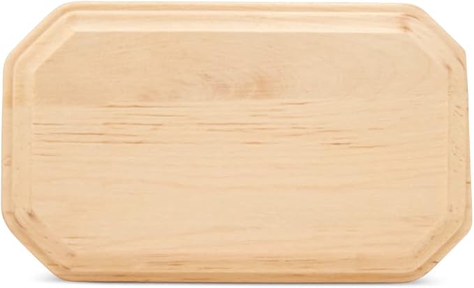 Wood Rectangle Plaque 5 inch, 12 Pcs Beveled Edge Clipped Corner Unfinished Wooden Plaque Wood Plank Craft Blanks by Woodpeckers