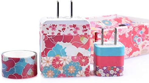 12 Rolls Washi Tape Set, Cherry Blossoms Floral Pattern Washi Masking Tape