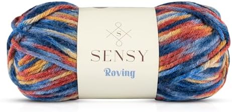Sensy Roving Multi Color Yarn, 3.5 oz, 132 Yards, Gauge 5 Bulky (Midnight)