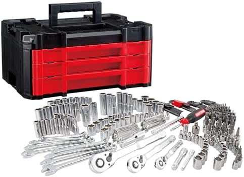 Craftsman 262-Piece Mechanic Tool Set with 3-Drawer VERSASTACK Box, SAE and Metric Socket Set, Car and Motorcycle Tool Kit with Combination Wrenches and Spark Plug Sockets, 90-Tooth (CMMT45309)