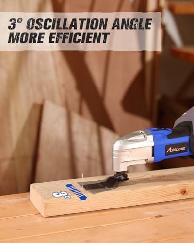 AVID POWER Oscillating Tool 3°Oscillation Angle 22,000 OPM Oscillating Saw | Universal Interface, 12 Oscillating Multi Tool Accessories, for Light Duty Cutting, Grinding, Sanding, Scraping - Blue