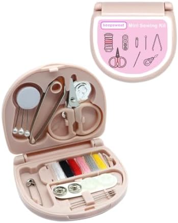 Mini Sewing Kit,Small Travel Size Emergency Pocket Sewing Kit with Buttons,Threads,Scissors,Needles Portable DIY Supplies Needle and Thread Set for Beginner Little Plastic Box